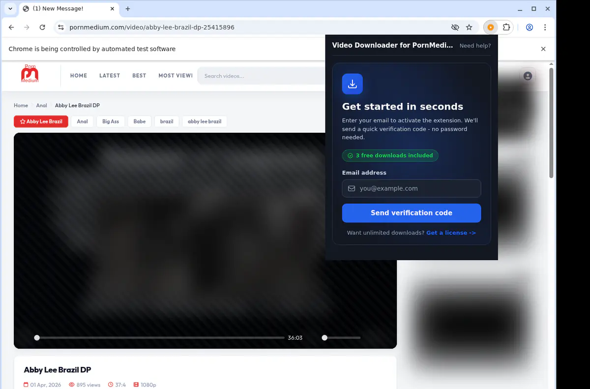 Pornmedium Video Downloader browser extension screenshot 5